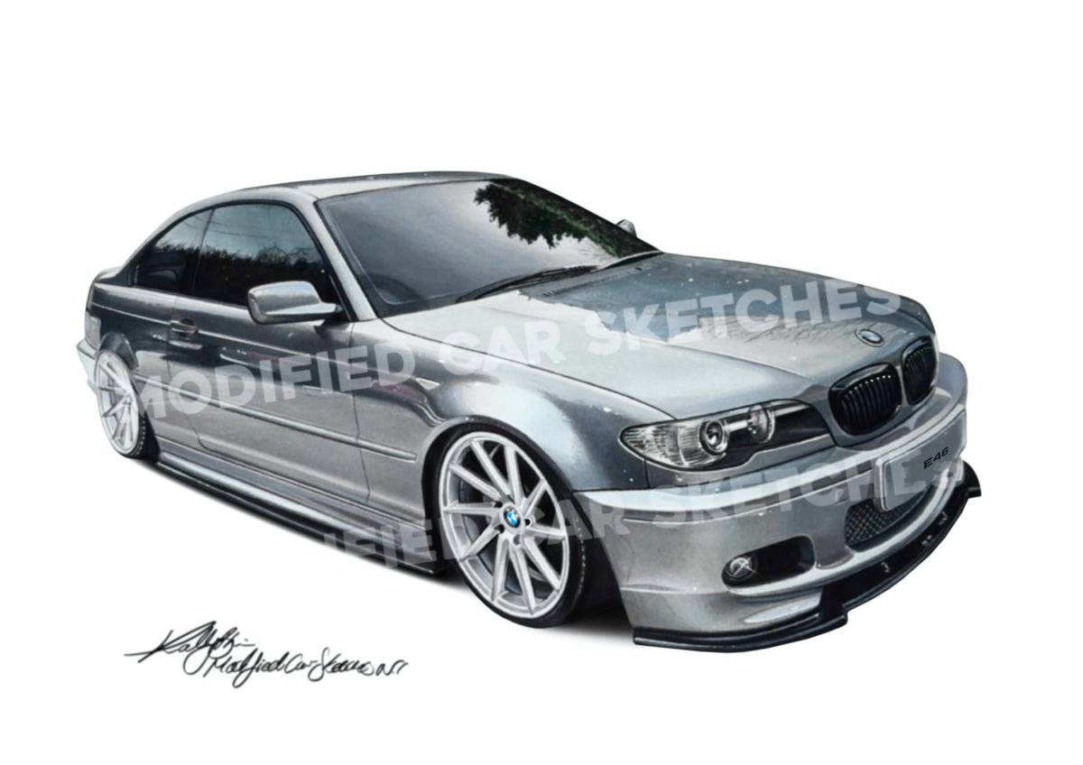 E46 Hand Drawn Print