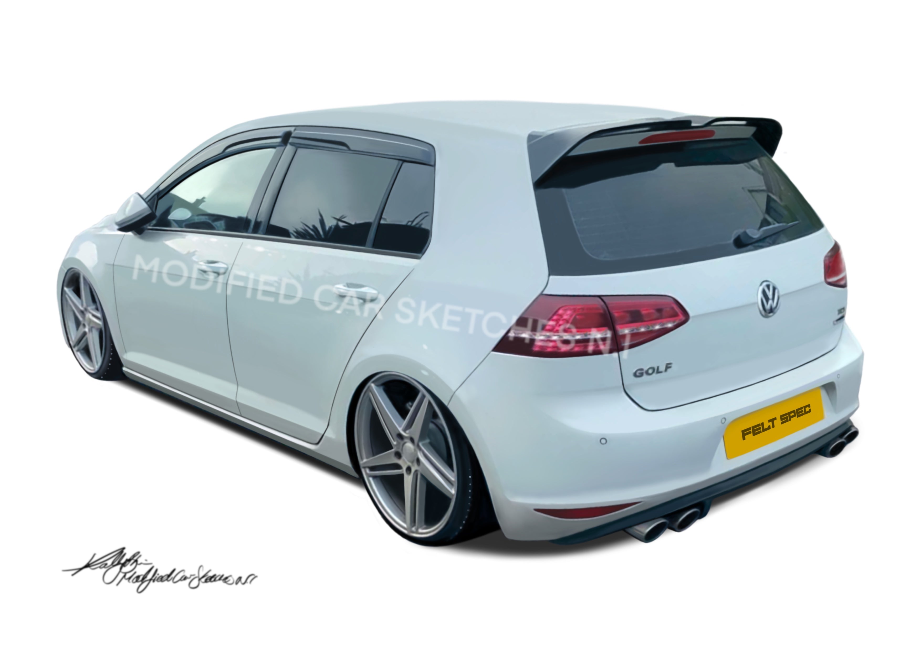 Mk7 Golf Print – Modified Car Sketches