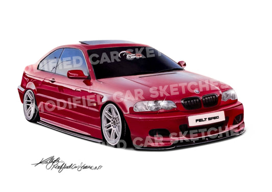 E46 Hand Drawn Print