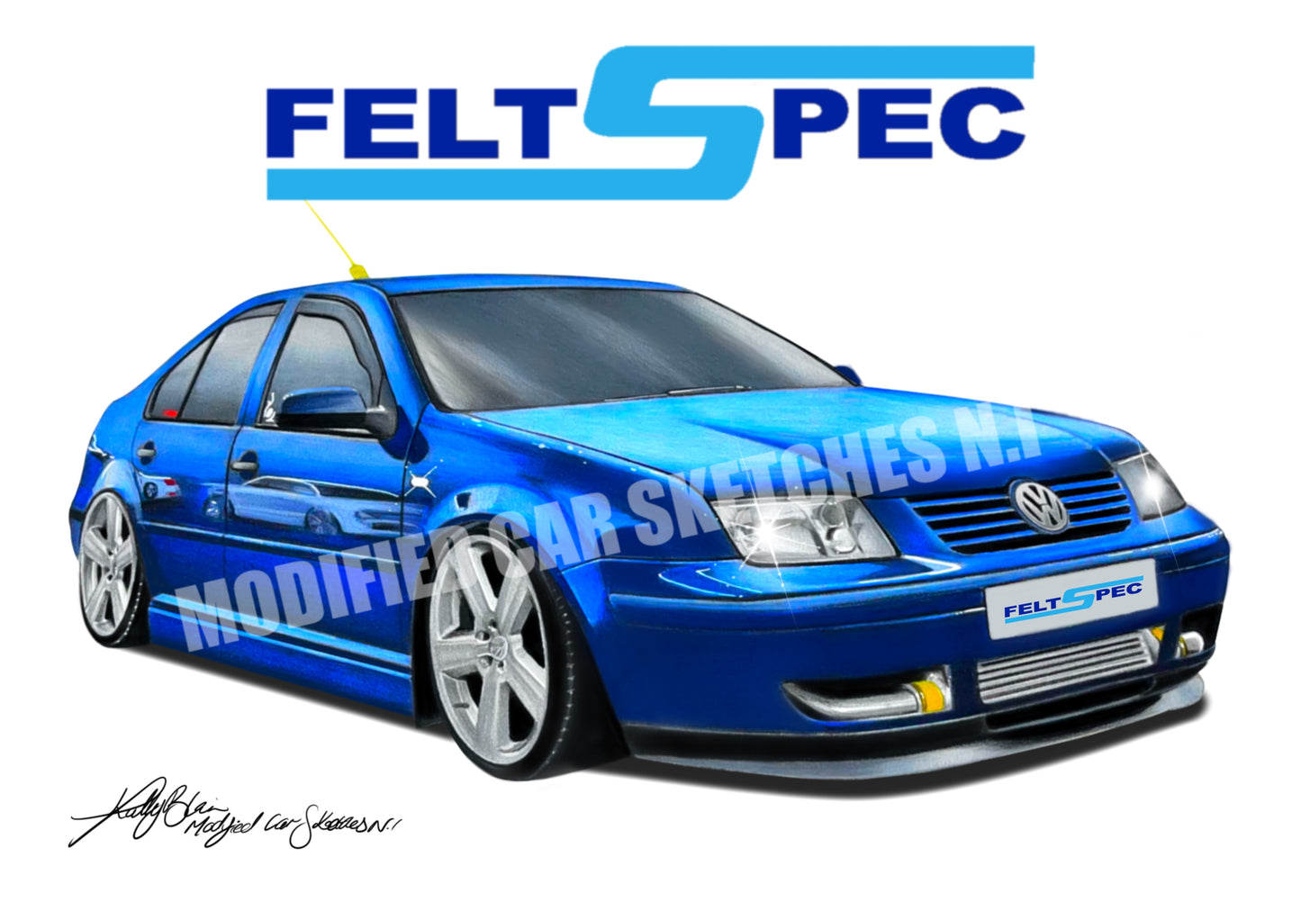 Volkswagen Bora Print (Raven Blue)