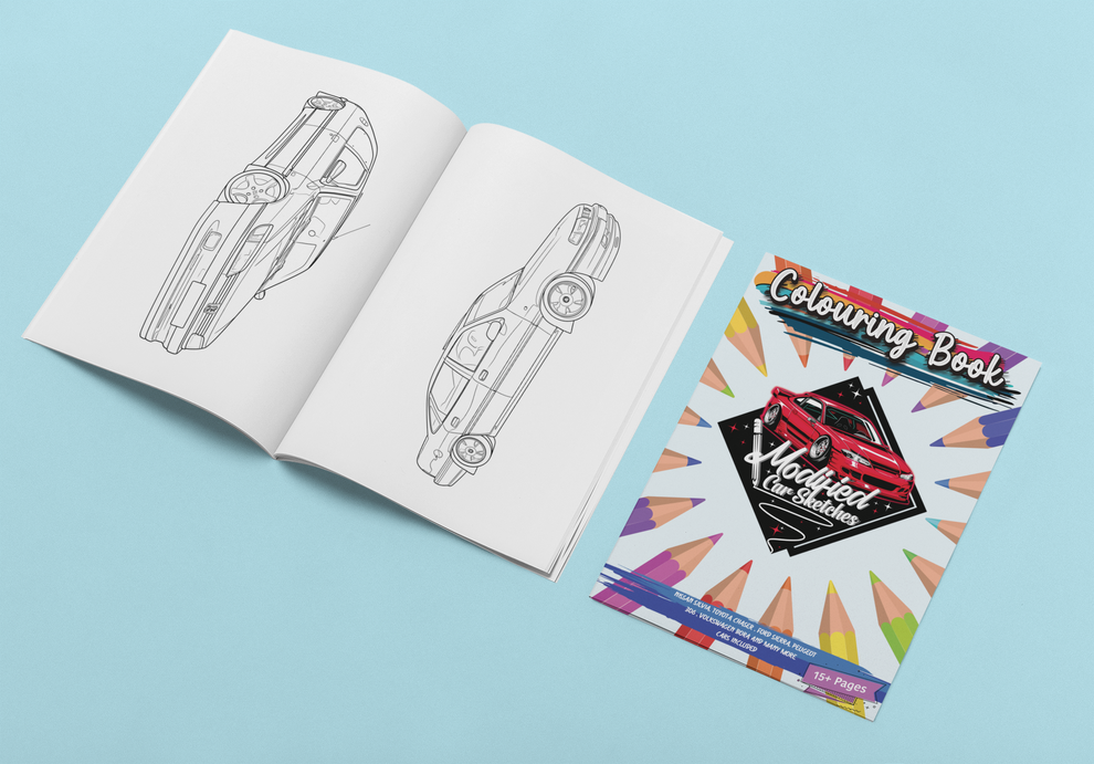 Car Colouring Book – Modified Car Sketches